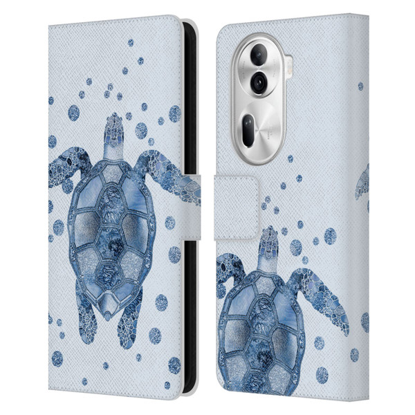LebensArt Nature Turtle Leather Book Wallet Case Cover For OPPO Reno11