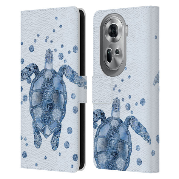 LebensArt Nature Turtle Leather Book Wallet Case Cover For OPPO Reno11 Pro