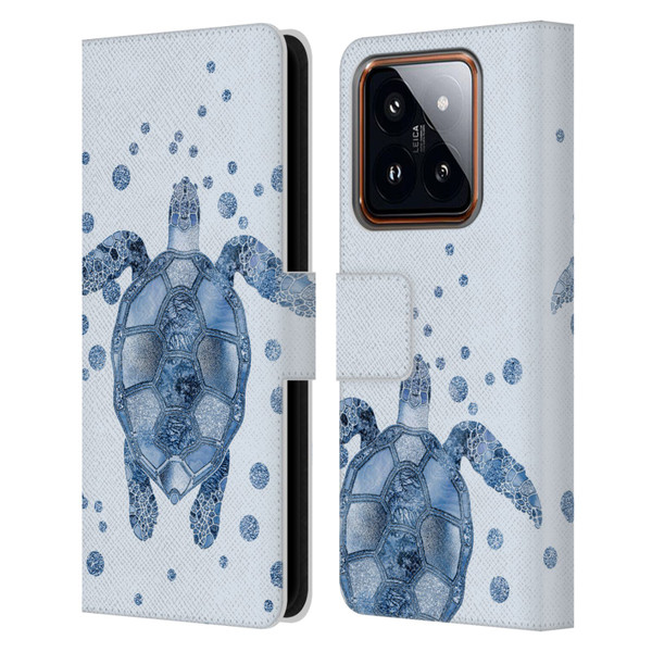 LebensArt Nature Turtle Leather Book Wallet Case Cover For Xiaomi 14
