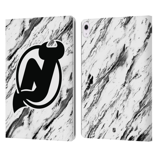 NHL New Jersey Devils Marble Leather Book Wallet Case Cover For Apple iPad Air 13 2024