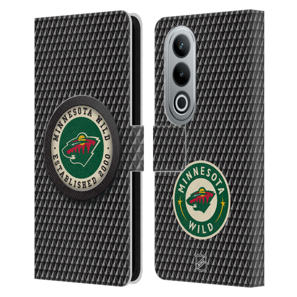 NHL Minnesota Wild Puck Texture Leather Book Wallet Case Cover For OPPO OnePlus Ace 3V 5G