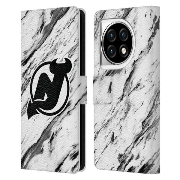 NHL New Jersey Devils Marble Leather Book Wallet Case Cover For OPPO OnePlus Ace 3 5G