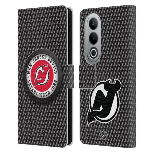 NHL New Jersey Devils Puck Texture Leather Book Wallet Case Cover For OPPO OnePlus Ace 3V 5G