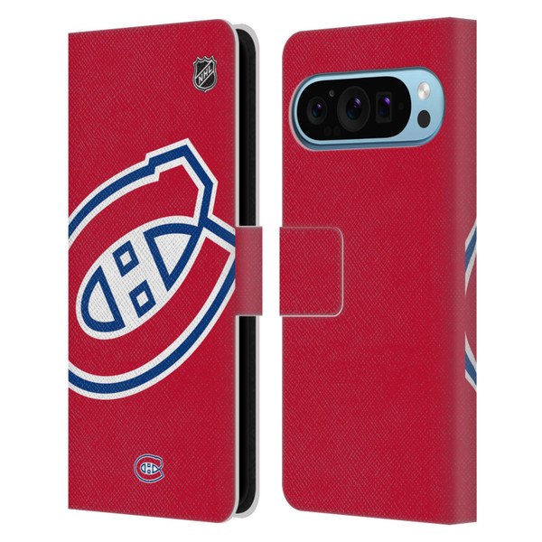 NHL Montreal Canadiens Oversized Leather Book Wallet Case Cover For Google Pixel 9 / Pixel 9 Pro