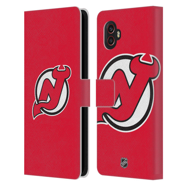 NHL New Jersey Devils Plain Leather Book Wallet Case Cover For Samsung Galaxy Xcover6 Pro/Pro2