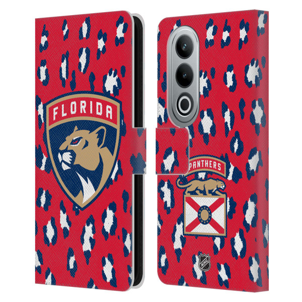 NHL Florida Panthers Leopard Patten Leather Book Wallet Case Cover For OPPO OnePlus Ace 3V 5G