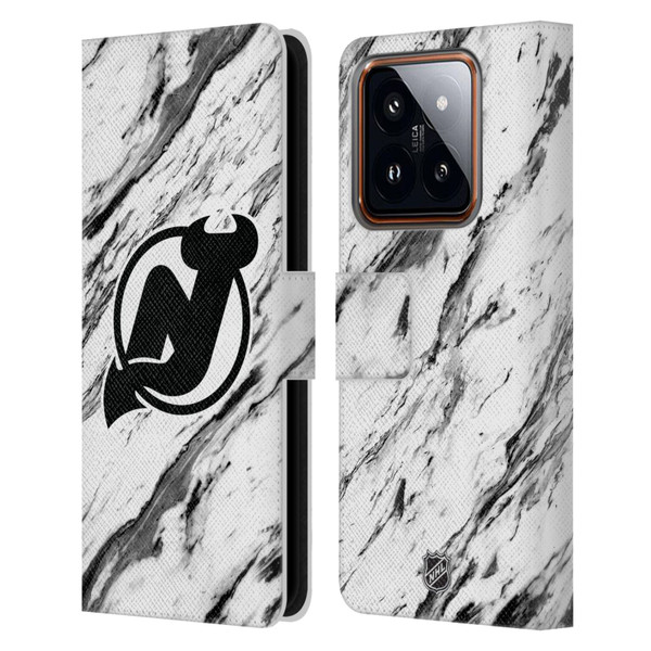 NHL New Jersey Devils Marble Leather Book Wallet Case Cover For Xiaomi 14