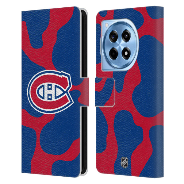 NHL Montreal Canadiens Cow Pattern Leather Book Wallet Case Cover For OnePlus 12R