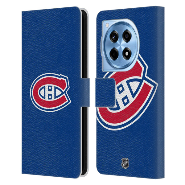 NHL Montreal Canadiens Plain Leather Book Wallet Case Cover For OnePlus 12R