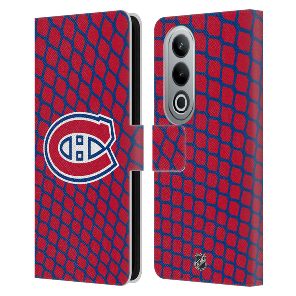 NHL Montreal Canadiens Net Pattern Leather Book Wallet Case Cover For OPPO OnePlus Ace 3V 5G