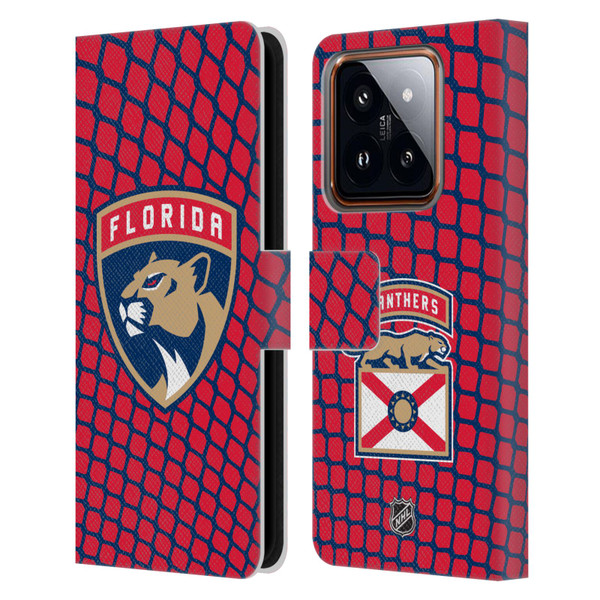 NHL Florida Panthers Net Pattern Leather Book Wallet Case Cover For Xiaomi 14