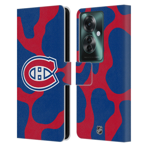 NHL Montreal Canadiens Cow Pattern Leather Book Wallet Case Cover For OPPO Reno11 F 5G / F25 Pro 5G