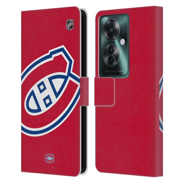 NHL Montreal Canadiens Oversized Leather Book Wallet Case Cover For OPPO Reno11 F 5G / F25 Pro 5G