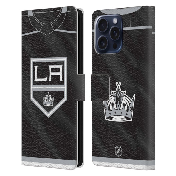 NHL Los Angeles Kings Jersey Leather Book Wallet Case Cover For Apple iPhone 16 Pro Max NHL Los Angeles Kings Jersey Leather Book Wallet Case Cover For Apple iPhone 16 Pro Max