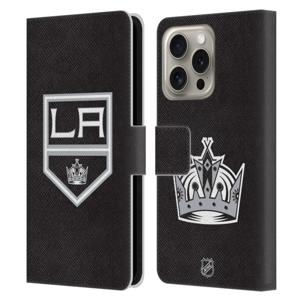 NHL Los Angeles Kings Plain Leather Book Wallet Case Cover For Apple iPhone 16 Pro