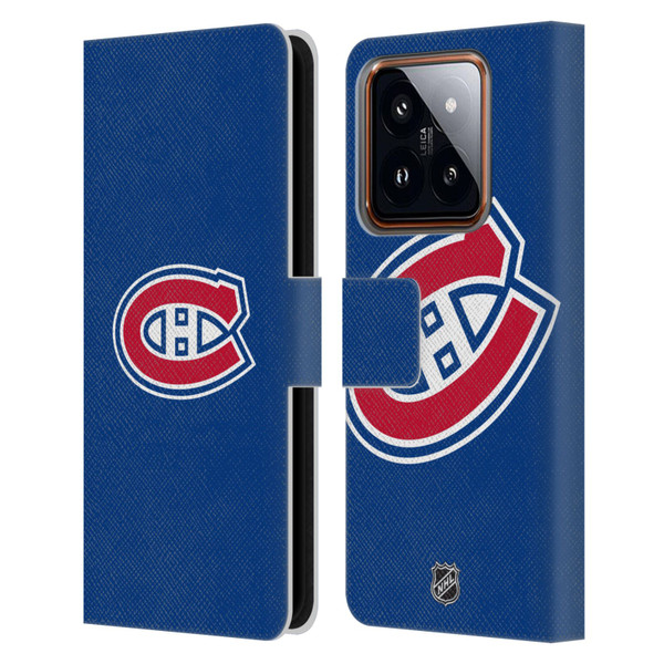 NHL Montreal Canadiens Plain Leather Book Wallet Case Cover For Xiaomi 14
