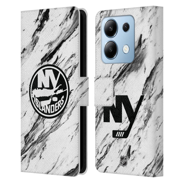 NHL New York Islanders Marble Leather Book Wallet Case Cover For Xiaomi Redmi Note 13/13 Pro 5G
