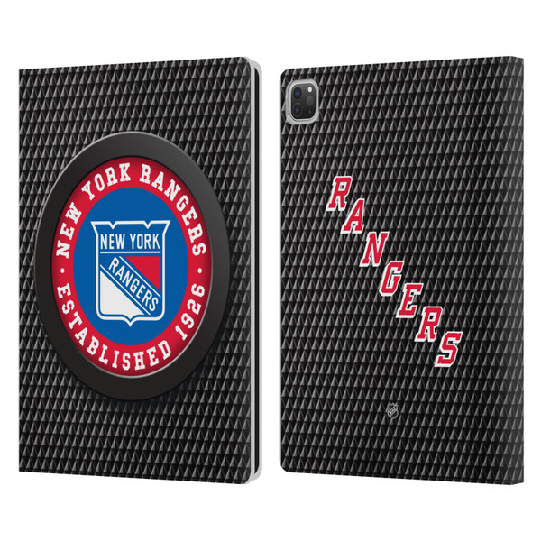 NHL New York Rangers Puck Texture Leather Book Wallet Case Cover For Apple iPad Pro 13 M4 2024