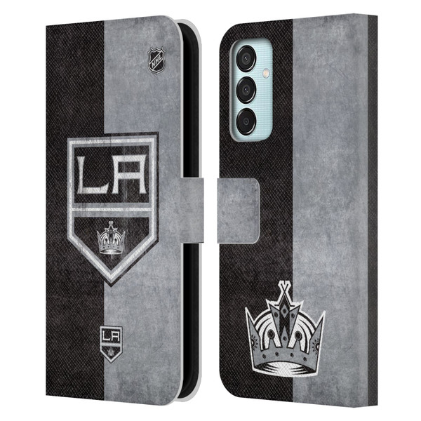 NHL Los Angeles Kings Half Distressed Leather Book Wallet Case Cover For Samsung Galaxy M15/F15 5G NHL Los Angeles Kings Half Distressed Leather Book Wallet Case Cover For Samsung Galaxy M15/F15 5G