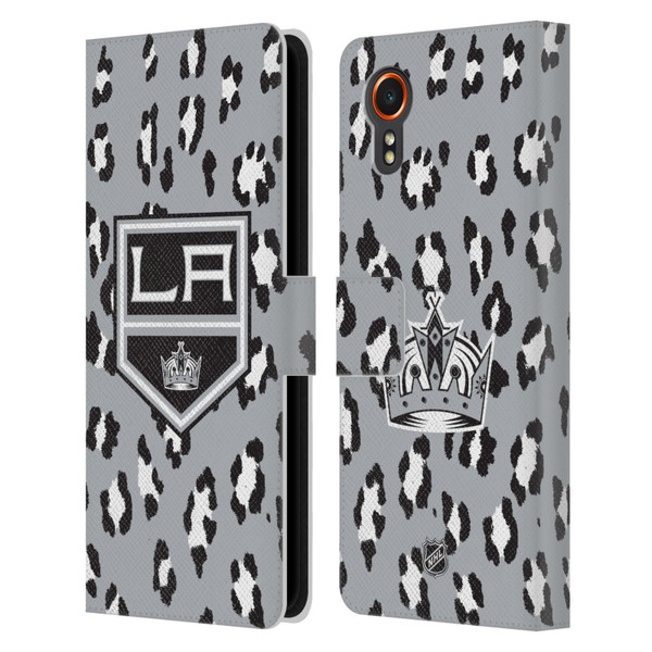 NHL Los Angeles Kings Leopard Patten Leather Book Wallet Case Cover For Samsung Galaxy Xcover7 5G NHL Los Angeles Kings Leopard Patten Leather Book Wallet Case Cover For Samsung Galaxy Xcover7 5G