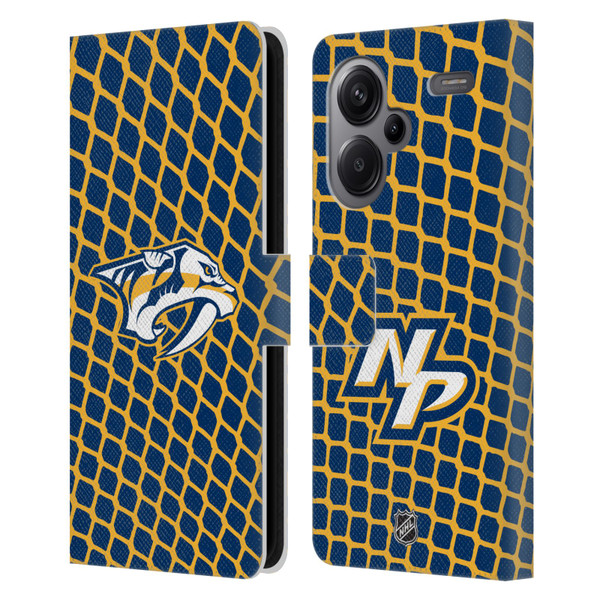 NHL Nashville Predators Net Pattern Leather Book Wallet Case Cover For Xiaomi Redmi Note 13 Pro Plus 5G