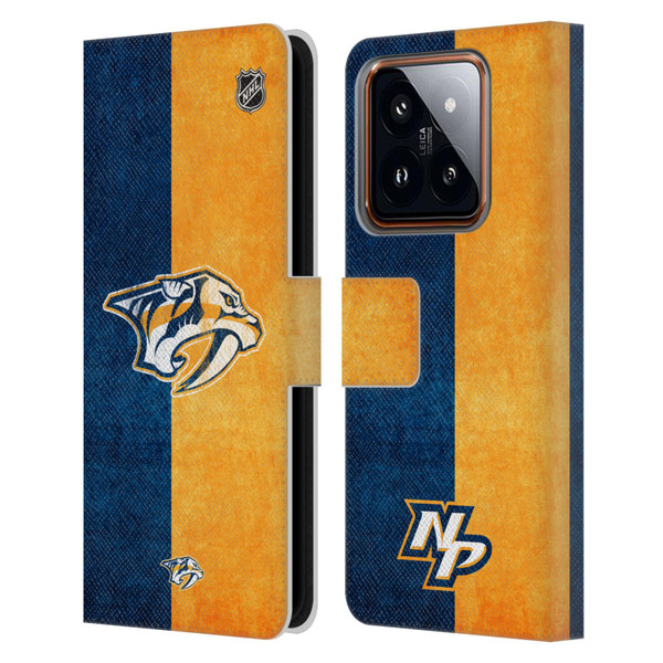 NHL Nashville Predators Half Distressed Leather Book Wallet Case Cover For Xiaomi 14