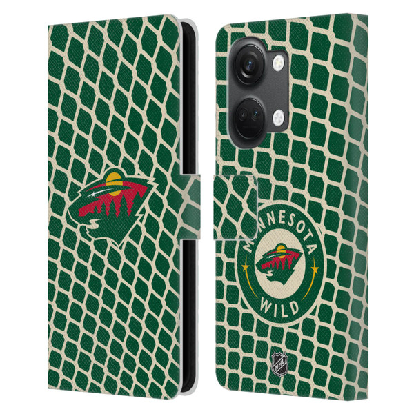 NHL Minnesota Wild Net Pattern Leather Book Wallet Case Cover For OnePlus Nord 3 5G