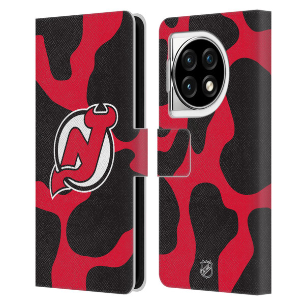 NHL New Jersey Devils Cow Pattern Leather Book Wallet Case Cover For OPPO OnePlus Ace 3 5G