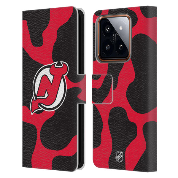 NHL New Jersey Devils Cow Pattern Leather Book Wallet Case Cover For Xiaomi 14