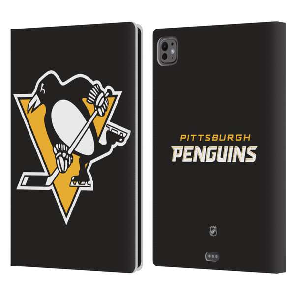 NHL Pittsburgh Penguins Plain Leather Book Wallet Case Cover For Apple iPad Pro 11 M4 2024