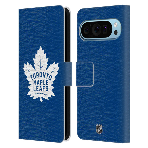 NHL Toronto Maple Leafs Plain Leather Book Wallet Case Cover For Google Pixel 9 / Pixel 9 Pro