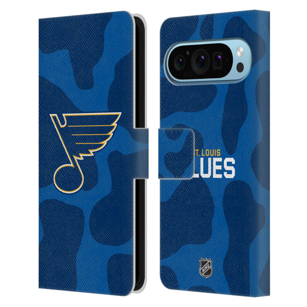 NHL St Louis Blues Cow Pattern Leather Book Wallet Case Cover For Google Pixel 9 / Pixel 9 Pro