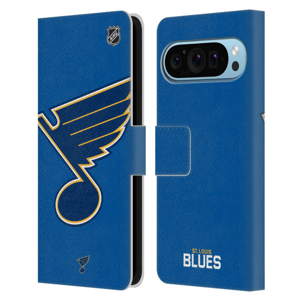 NHL St Louis Blues Oversized Leather Book Wallet Case Cover For Google Pixel 9 / Pixel 9 Pro