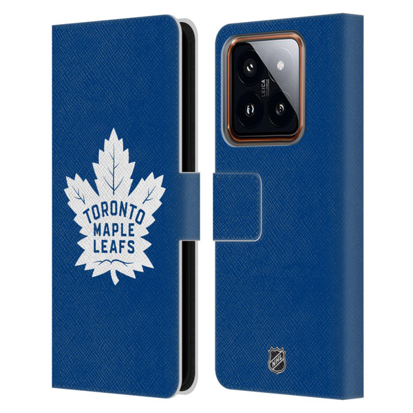 NHL Toronto Maple Leafs Plain Leather Book Wallet Case Cover For Xiaomi 14