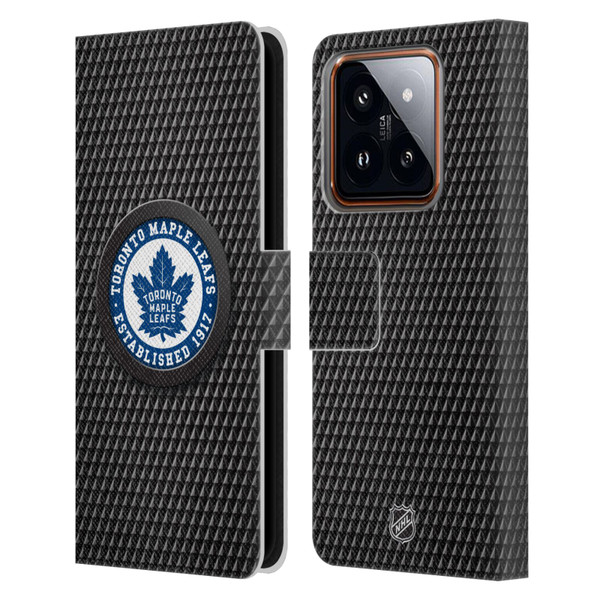 NHL Toronto Maple Leafs Puck Texture Leather Book Wallet Case Cover For Xiaomi 14