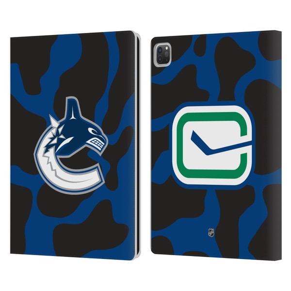 NHL Vancouver Canucks Cow Pattern Leather Book Wallet Case Cover For Apple iPad Pro 13 M4 2024