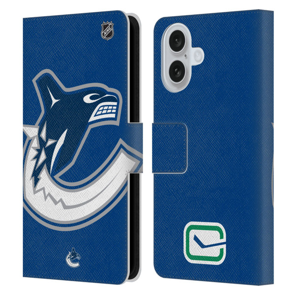 NHL Vancouver Canucks Oversized Leather Book Wallet Case Cover For Apple iPhone 16
