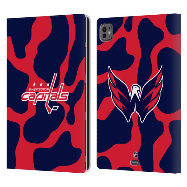 NHL Washington Capitals Cow Pattern Leather Book Wallet Case Cover For Apple iPad Pro 11 M4 2024
