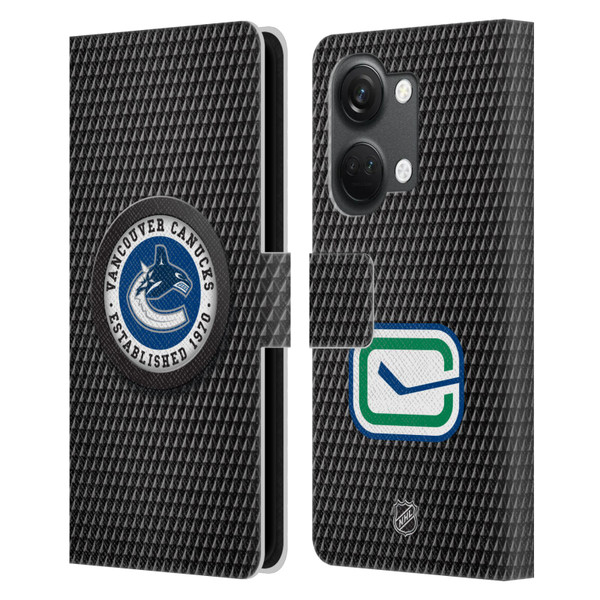 NHL Vancouver Canucks Puck Texture Leather Book Wallet Case Cover For OnePlus Nord 3 5G
