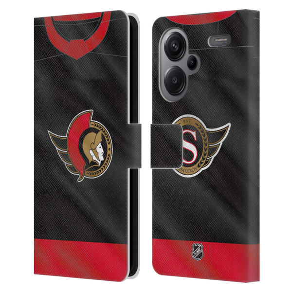 NHL Ottawa Senators Jersey Leather Book Wallet Case Cover For Xiaomi Redmi Note 13 Pro Plus 5G