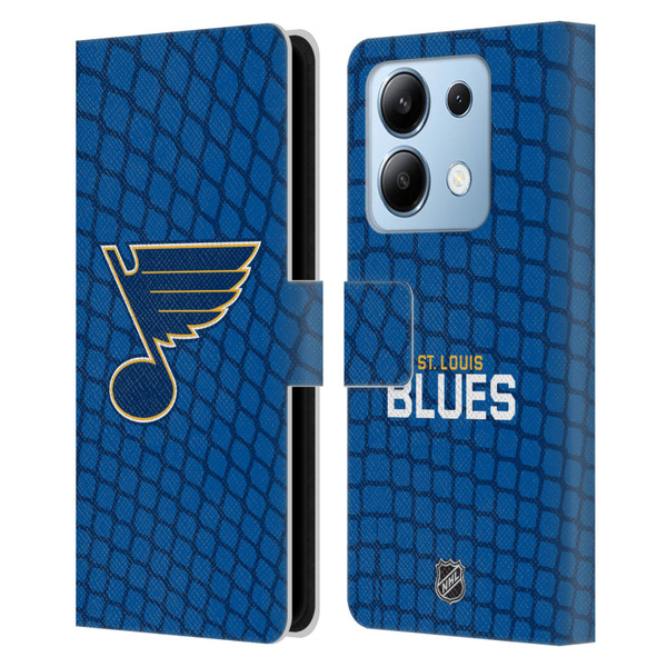 NHL St Louis Blues Net Pattern Leather Book Wallet Case Cover For Xiaomi Redmi Note 13/13 Pro 5G
