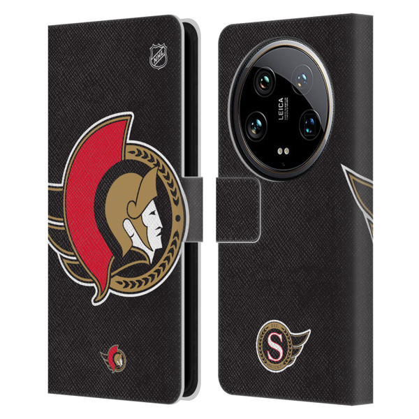 NHL Ottawa Senators Oversized Leather Book Wallet Case Cover For Xiaomi 14 Ultra