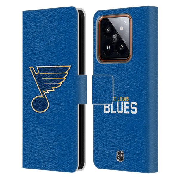 NHL St Louis Blues Plain Leather Book Wallet Case Cover For Xiaomi 14