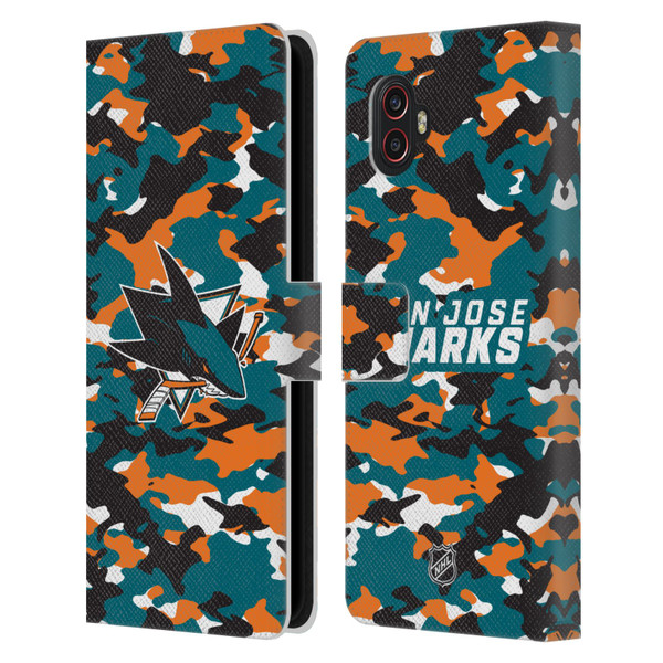 NHL San Jose Sharks Camouflage Leather Book Wallet Case Cover For Samsung Galaxy Xcover6 Pro/Pro2