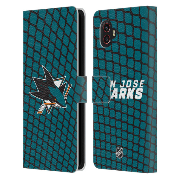NHL San Jose Sharks Net Pattern Leather Book Wallet Case Cover For Samsung Galaxy Xcover6 Pro/Pro2