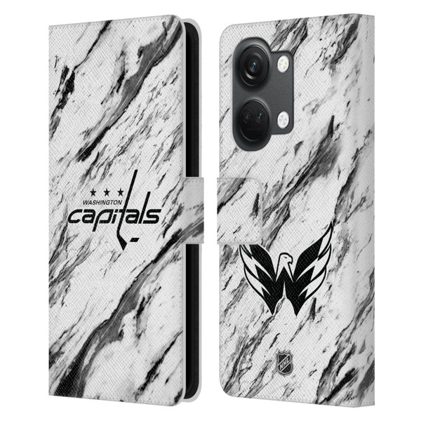 NHL Washington Capitals Marble Leather Book Wallet Case Cover For OnePlus Nord 3 5G