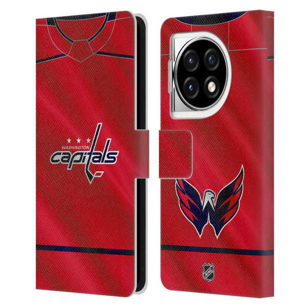 NHL Washington Capitals Jersey Leather Book Wallet Case Cover For OPPO OnePlus Ace 3 5G