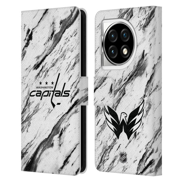 NHL Washington Capitals Marble Leather Book Wallet Case Cover For OPPO OnePlus Ace 3 5G