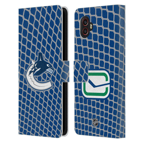 NHL Vancouver Canucks Net Pattern Leather Book Wallet Case Cover For Samsung Galaxy Xcover6 Pro/Pro2