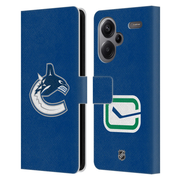 NHL Vancouver Canucks Plain Leather Book Wallet Case Cover For Xiaomi Redmi Note 13 Pro Plus 5G